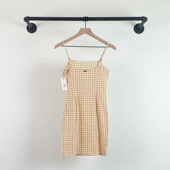NWT Billabong Cruising Plaid Slit Mini Bodycon Dress - Picture 8 of 9